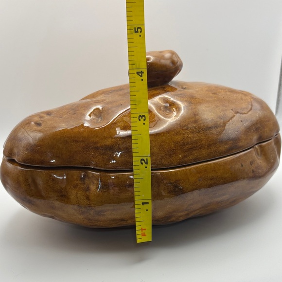 Vintage 1970 Handmade Ceramic Potato Dish – Lidded Studio Pottery with Whimsical - Picture 11 of 11